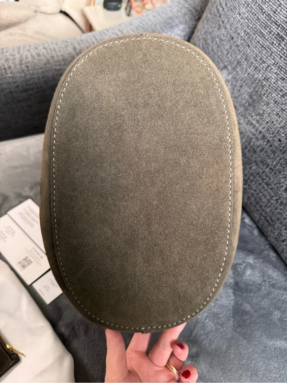 COACH Bleecker Bucket Bag in Olive Suede